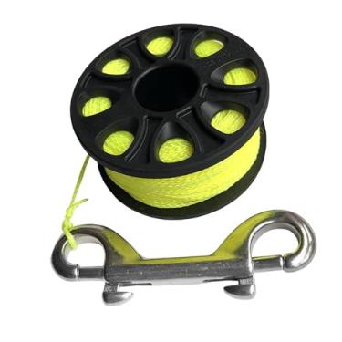 Imagem de Pegciuho Carretel para Equipamento de Mergulho com Linha de Nylon de 30 M para Navegação Subaquática, Acessórios com Gancho Duplo em aço Inoxidável, Amarelo Fluorescente