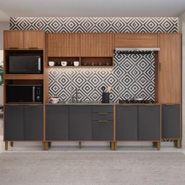 Imagem de Cozinha Completa 6 Peças 217cm X 310cm Florença Chumbo-freijó