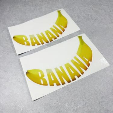Imagem de DXYMOO Adesivo de banana com corte engraçado, decalque de estilo de carro, capa de arranhão de frutas, capacete, bicicleta, gráficos, 2 peças 19 x 10 cm