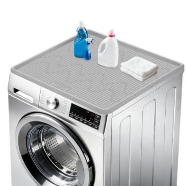 Imagem de Lorvain Capas de lavadora e secadora para a parte superior, tapete protetor de silicone antiderrapante à prova d'água de borracha de silicone para máquina de lavar e secar em casa, cozinha, lavanderia