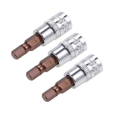 Imagem de 3 peças de 1/10.2 cm x soquete hexagonal H5 (5 mm), brocas de aço S2, soquetes CR-V, comprimento de 38 mm, uso com chave catraca, barra deslizante, haste de extensão