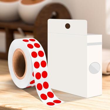 Imagem de Etiquetas adesivas circulares de 1/4 polegada, 1000 adesivos redondos de codificação de cores, etiquetas adesivas vermelhas para organização de inventário, classificação de arquivos