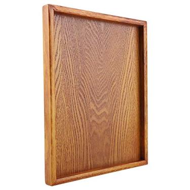 Imagem de Eacam Bandeja de chá de Madeira Lanches Prato de Armazenamento de Alimentos para Casa de Hotel, Leve, Fácil de Transportar, Estilo Elegante, Superfície Lisa, Conveniente para Limpar, (30 * 24cm)