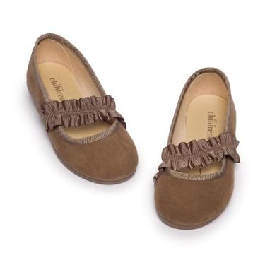 Imagem de Tênis infantil Mary Jane com tiras elásticas – Calçados para meninas (bebê, criança pequena, criança grande), Camel, 8.5-9 Toddler