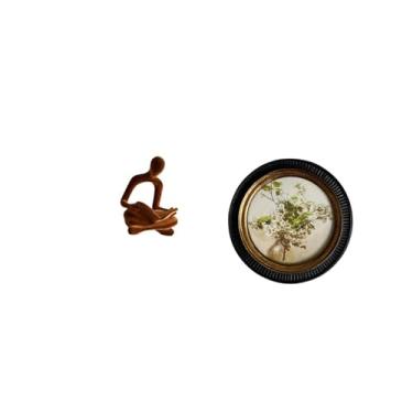 Imagem de Fenteer Escultura Abstrata em Forma de Estatueta E Moldura de Resina com Estilo Antigo Europeu, Peça Decorativa para Escritório, Bar, Casamento, Quarto