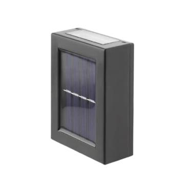 Imagem de Luminária de parede de jardim ultrafina com LED, alimentada por energia solar e com duas fontes de luz, com suporte(1 pç)
