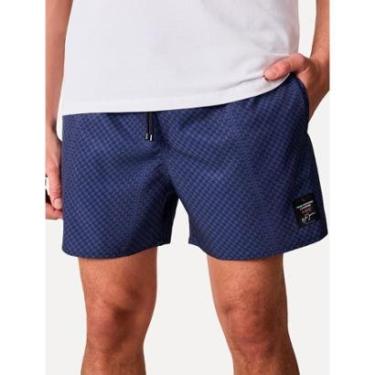 Imagem de Short Reserva Masculino D'Água Beachwear Estampado Grid Senna Azul Marinho-Masculino