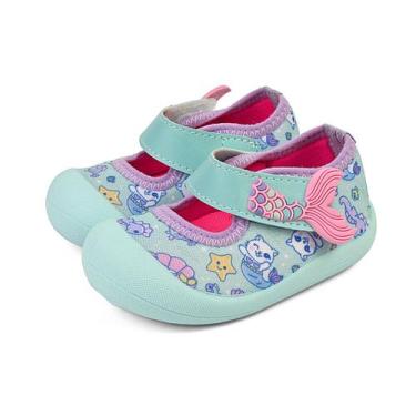 Imagem de Sapatilha Feminina Bebê infantil Conforto Leve Azul Sereia Mz Shoes, A