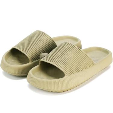 Imagem de Chinelo Rosyclo Cloud EVA Soft, antiderrapante, 4 cm, sola oliva