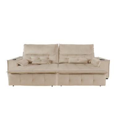 Imagem de Sofá Fusion 3.00m Elétrico Com Usb E Vibro Massagem - Bege