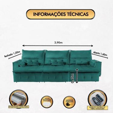 Imagem de Sofá Elétrico Vibro Massagem Fusion 3,90m-verde