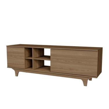 Imagem de Rack Para Tv Até 65`` Com 2 Portas E Nichos 160cm Lars - Natural