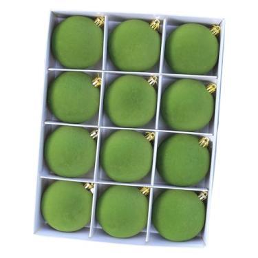 Imagem de Esquirla Conjunto de 12 bolas de Natal para decoração de árvore, adereços para fotos, coleção de enfeites natalinos para interiores, decoração de Natal para, Luz Verde