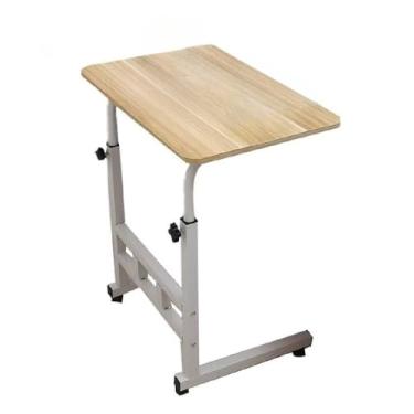 Imagem de Mesa Notebook com Rodinhas Altura Ajustável ideal para Home Office prática multifuncional, perfeita para computador e escritaninha(Cor madeira)