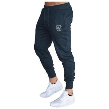 Imagem de CALÇA DE MOLETOM PLUS SIZE MASCULINA SLIM SPORT WOOKS - M10P-BRANCO-G4-Masculino