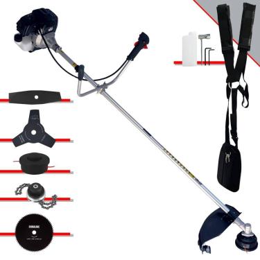 Imagem de Roçadeira Robusta Toyama RT43LB25A À Gasolina 43cc 1,7HP 5 Opções de Corte Com Lâmina Facão, Lâmina 3 Pontas, Lâmina 80 Dentes, Trimmer e Carretel