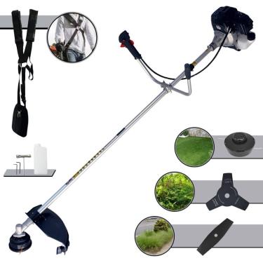 Imagem de Roçadeira Completa Toyama RT43LB25A À Gasolina 2 Tempos 43cc 1,7HP 10.000rpm 3 Opções de Corte Com Lâmina Facão + Lâmina 3 Pontas + Carretel de Nylon