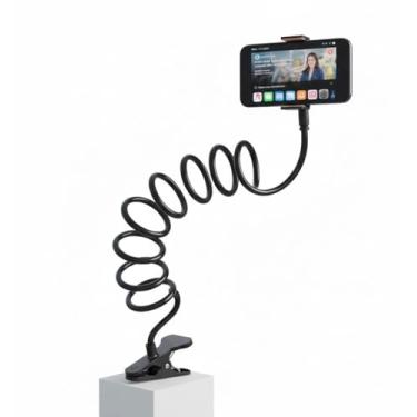 Imagem de Suporte Flexível 360° para Celular e Tablet – Braço Articulado com Base Espiral, Ajustável, Ideal para Cabeceira, Mesa, Escrivaninha e Cama