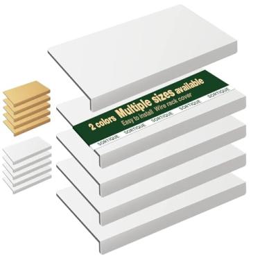 Imagem de Sortique Capas de prateleira de arame de PVC de 5 camadas – capas de rack de arame para prateleiras, forros de prateleira para despensa, armário, banheiro e cozinha, à prova d'água, resistente a