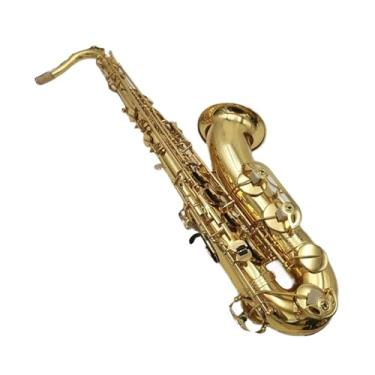 Imagem de Saxofone saxofone tenor saxofone dourado laca profissional saxofone tenor com acessórios de instrumento fácil de tocar para iniciantes (bolsa de couro)