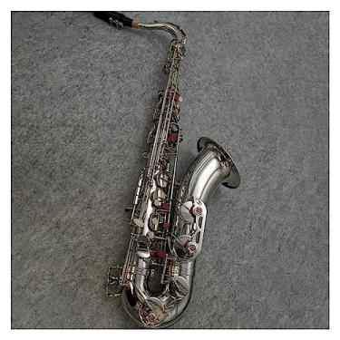 Imagem de Saxofone Tenor Instrumentos Musicais Prata Bb Tune Saxofone Profissional com Estojo de Boquilhas