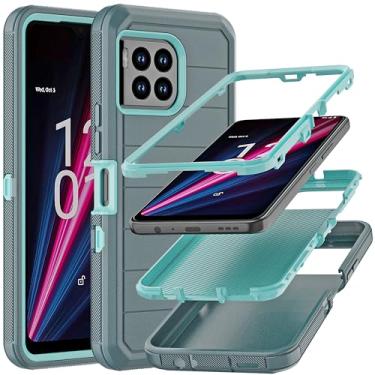 Imagem de YmhxcY Capa T-Mobile Revvl 7 Pro (sem protetor de tela) com capa durável de 3 camadas à prova de queda/proteção contra quedas à prova de choque capa de borracha sólida para Revvl 7 Pro 6,7 polegadas