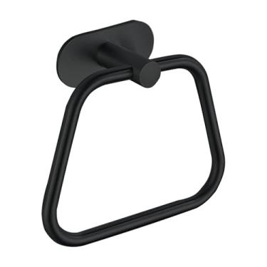 Imagem de DIYZON Anel de toalha autoadesivo, acessórios de ferragens de banheiro, suporte de toalha de mão de aço inoxidável 304 para banheiro e cozinha, gancho de toalha de escada, montagem de parede sem