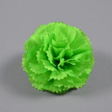 Imagem de Flores de calêndula 10 peças de cravo para decoração de casa, flores artificiais do México, decoração colecionável DIY (verde)