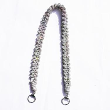 Imagem de Frinnovan, Alça de bolsa de strass com alça transversal trançada larga de cristal alça de ombro com glitter para mulheres bolsa transversal prata branco 60 x 2,8 cm