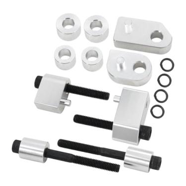 Imagem de KiBcsLic Kit de extensão do assoalho do motorista de 1 polegada e 1,5 polegada, incluindo parafusos e espaçadores. Substitui a liga de alumínio para triciclos, Prata