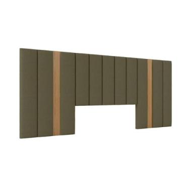 Imagem de Cabeceira King Flick Freijó e Verde - Modern