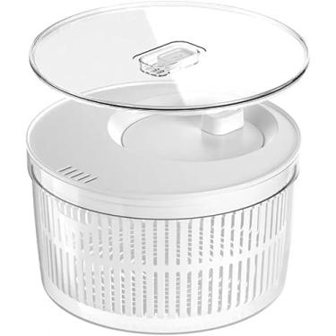 Imagem de Kit Organizador e Secador de Saladas 3L Natural Linha Clear Fresh Escorredor Seca Folhas e Verduras Grande Remove Aguá Higienizador