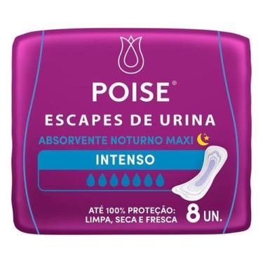 Imagem de Absorvente Poise Noturno Maxxi para Escape de Urina Intenso 8 Unidades