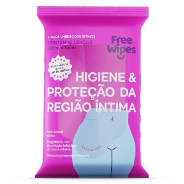 Imagem de Lenço Umedecido Íntimo Feminino Free Wipes - 16 Lenços