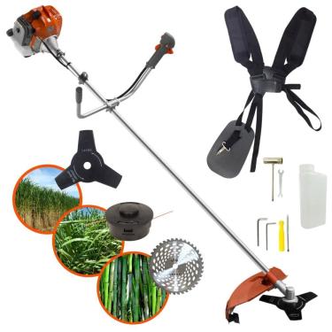 Imagem de Roçadeira Robusta Tekna RL430ACNTK À Gasolina 2T 43cc 9.000rpm 1,7HP de Potência Completo Com Lâmina 3 Pontas + Lâmina 40 Dentes + Carretel Nylon
