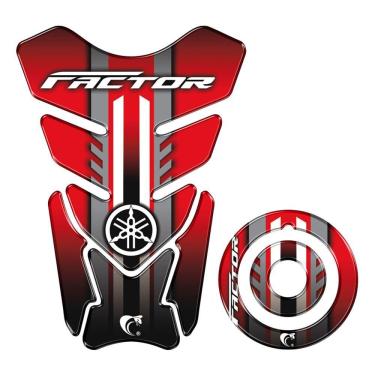 Imagem de Kit Adesivo Protetor Tanque E Bocal Moto Yamaha Factor 2023-2024 Cor Vermelho
