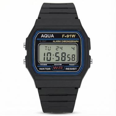 Imagem de Relógio De Pulso Digital Vintage Pequeno Preto Básico Militar A Prova D'agua Unissex Premium