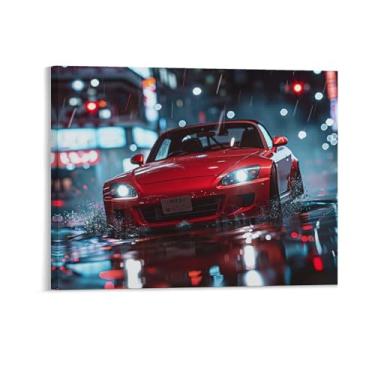 Imagem de HouLaiZhe Red Jdm Car S2000 Sports Cool Posters Canvas Wall Estética Decoração de parede Impressão de parede Sala de Galeria Decoração de parede para quarto, sala de estar, escritório, 08 x 10