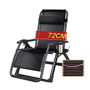 Imagem de YYBOES Cadeira reclinável de jardim, reclinável dobrável, super largura 67/72 cm, espreguiçadeira, espreguiçadeira, cama de alumínio, pernas de aço quadradas ao ar livre, para praia, pátio, jardim