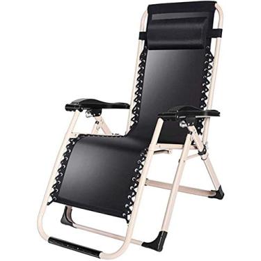 Imagem de YYBOES Espreguiçadeira leve dobrável, cadeira de jardim para pessoas pesadas, praia, gramado, acampamento, portátil, suporte reclinável, 200 kg, presente
