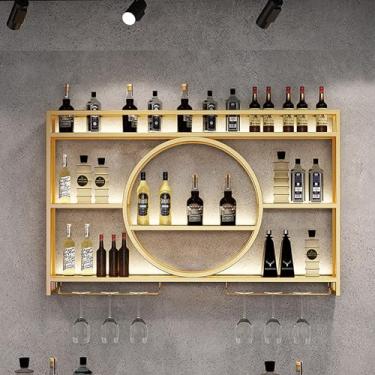 Imagem de Rack de vinho de bar embaixo do armário, rack de copo de vinho, armário de bebidas, suporte de vinho, prateleira de parede, organizador de armário de parede suporte de garrafa para decoração de tema