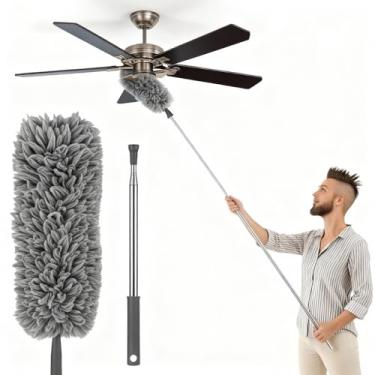 Imagem de Espanador Extensível Telescópico 2.80m de Microfibra Lavável para Limpeza de Teto Persianas e Ventilador de Teto