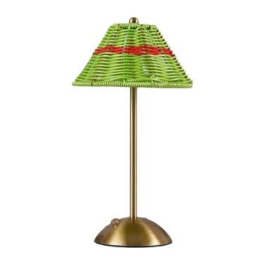 Imagem de predolo Luminária de mesa portátil, sem fio, recarregável, com controle por toque, luz noturna moderna para mesa de cabeceira, acessório decorativo para casa, Verde