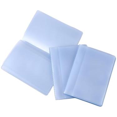 Imagem de CRASPIRE Pacote com 3 porta-cartões de crédito de plástico transparente à prova d'água acessórios para caderno de viagem, capas para fotos de vinil, 10 a 20 páginas, para agenda de faturas de papel