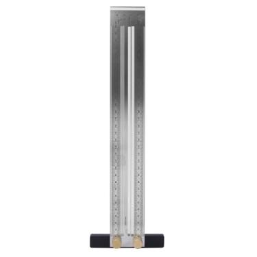 Imagem de AUNMAS Régua para Escrita, Régua Quadrada Em Aço Inoxidável Com Lápis Automático de 400 Mm para Marcação de Precisão Em Projetos de Marcenaria (#12)