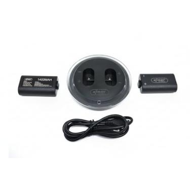 Imagem de Base Carregador Dock com 2 Baterias 1400mAh para Controle Xbox One, Cabo USB 1,5m, LED Indicador, KP-5128A
