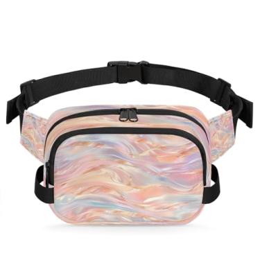 Imagem de Pochete abstrata de mármore dourado para mulheres e homens com alça ajustável bolsa transversal bolsa de peito bolsa tiracolo bolsa tiracolo, Cor 5