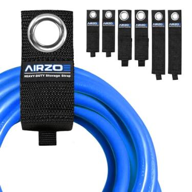 Imagem de AIRZOE Alças de cabo de armazenamento resistentes, correia de armazenamento de lenços de passagem redonda, acessórios para trailer, adequado para cabo, mangueira, corda, armazenamento de garagem. 2M +