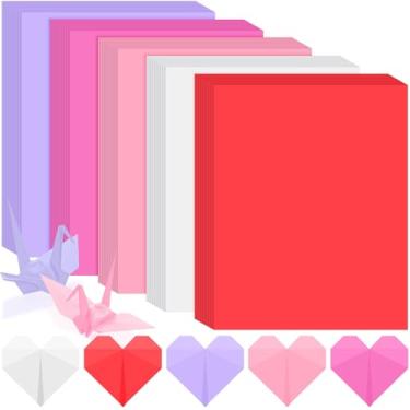 Imagem de Cholemy 125 folhas de cartolina colorida a granel 21 x 29 cm papel para impressora de cartolina pastel grosso para presente scrapbook, cartões, impressora, escola, artesanato (cores dos namorados)