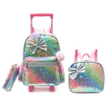 Imagem de Mochila de Rodinhas Kit Lancheira Termica Estojo Menina 25 Litros-Unissex